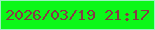 文字の大きさ：5、枠の色：9bf2bf、背景の色：0cf718、文字の色：883846 無料ブログパーツのブログ時計