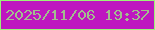 文字の大きさ：5、枠の色：9bf378、背景の色：be16c0、文字の色：a2be8e 無料ブログパーツのブログ時計