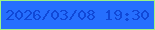 文字の大きさ：5、枠の色：9bf485、背景の色：266ffe、文字の色：1048d7 無料ブログパーツのブログ時計