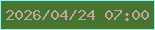 文字の大きさ：2、枠の色：9bf5de、背景の色：47742e、文字の色：bda8a4 無料ブログパーツのブログ時計