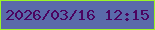 文字の大きさ：1、枠の色：9bf627、背景の色：5a6aaa、文字の色：4c0360 無料ブログパーツのブログ時計