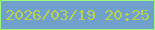 文字の大きさ：3、枠の色：9bfa7d、背景の色：70a1cd、文字の色：b8d24f 無料ブログパーツのブログ時計