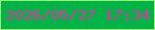 文字の大きさ：2、枠の色：9bfb6e、背景の色：02b348、文字の色：e333a2 無料ブログパーツのブログ時計