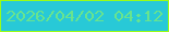 文字の大きさ：5、枠の色：9bfc17、背景の色：28c9d7、文字の色：68e48e 無料ブログパーツのブログ時計