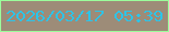 文字の大きさ：5、枠の色：9bfd9b、背景の色：9d8c78、文字の色：2dc4e8 無料ブログパーツのブログ時計