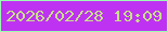 文字の大きさ：5、枠の色：9bfdb3、背景の色：be33f1、文字の色：c5e089 無料ブログパーツのブログ時計