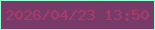 文字の大きさ：5、枠の色：9bfdd4、背景の色：783a68、文字の色：a73d6a 無料ブログパーツのブログ時計