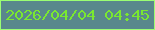 文字の大きさ：4、枠の色：9bfe73、背景の色：59888c、文字の色：7ae830 無料ブログパーツのブログ時計