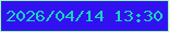 文字の大きさ：2、枠の色：9bfeba、背景の色：3211f1、文字の色：16d5be 無料ブログパーツのブログ時計
