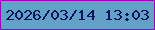 文字の大きさ：5、枠の色：9c01c1、背景の色：65a0c8、文字の色：071659 無料ブログパーツのブログ時計