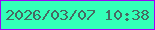 文字の大きさ：2、枠の色：9c03f6、背景の色：33ffb8、文字の色：466b62 無料ブログパーツのブログ時計