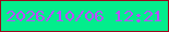 文字の大きさ：5、枠の色：9c071c、背景の色：03ed8c、文字の色：b94efe 無料ブログパーツのブログ時計