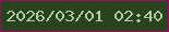 文字の大きさ：5、枠の色：9c0a63、背景の色：28431e、文字の色：abccab 無料ブログパーツのブログ時計