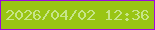 文字の大きさ：4、枠の色：9c0ade、背景の色：99c514、文字の色：c7e589 無料ブログパーツのブログ時計