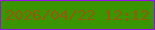 文字の大きさ：5、枠の色：9c0deb、背景の色：399500、文字の色：965810 無料ブログパーツのブログ時計