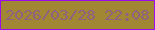 文字の大きさ：4、枠の色：9c0ded、背景の色：a18634、文字の色：8f6082 無料ブログパーツのブログ時計