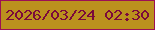 文字の大きさ：5、枠の色：9c0f55、背景の色：bb911e、文字の色：7b0a3b 無料ブログパーツのブログ時計
