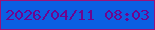文字の大きさ：1、枠の色：9c1179、背景の色：0b5fe2、文字の色：6e048f 無料ブログパーツのブログ時計
