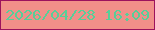 文字の大きさ：2、枠の色：9c125d、背景の色：f18f89、文字の色：58ce98 無料ブログパーツのブログ時計