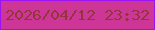 文字の大きさ：1、枠の色：9c12f1、背景の色：cd3596、文字の色：93363b 無料ブログパーツのブログ時計
