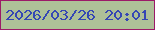 文字の大きさ：3、枠の色：9c1968、背景の色：aec098、文字の色：3547b4 無料ブログパーツのブログ時計