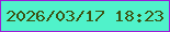 文字の大きさ：3、枠の色：9c1bd7、背景の色：50f2ca、文字の色：3c5313 無料ブログパーツのブログ時計