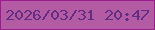 文字の大きさ：2、枠の色：9c1c90、背景の色：b35ba3、文字の色：632d80 無料ブログパーツのブログ時計