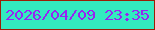 文字の大きさ：5、枠の色：9c1e06、背景の色：33eabf、文字の色：9824f2 無料ブログパーツのブログ時計