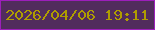 文字の大きさ：2、枠の色：9c1fbb、背景の色：512c5d、文字の色：af9d01 無料ブログパーツのブログ時計