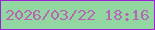 文字の大きさ：2、枠の色：9c20d6、背景の色：92d6a1、文字の色：b765b4 無料ブログパーツのブログ時計