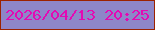 文字の大きさ：1、枠の色：9c2200、背景の色：8e86c8、文字の色：e40ab3 無料ブログパーツのブログ時計