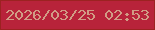 文字の大きさ：4、枠の色：9c2221、背景の色：b8233a、文字の色：d19c85 無料ブログパーツのブログ時計