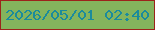 文字の大きさ：3、枠の色：9c231b、背景の色：84b45d、文字の色：1b8b9c 無料ブログパーツのブログ時計
