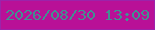 文字の大きさ：5、枠の色：9c23aa、背景の色：b91097、文字の色：428f91 無料ブログパーツのブログ時計