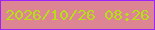 文字の大きさ：5、枠の色：9c24fb、背景の色：de8593、文字の色：b6e015 無料ブログパーツのブログ時計