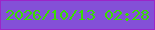 文字の大きさ：2、枠の色：9c25c7、背景の色：8450d7、文字の色：39de00 無料ブログパーツのブログ時計