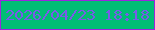 文字の大きさ：2、枠の色：9c25de、背景の色：01bd75、文字の色：795ae8 無料ブログパーツのブログ時計