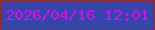 文字の大きさ：4、枠の色：9c2623、背景の色：3546aa、文字の色：dd09f1 無料ブログパーツのブログ時計