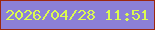 文字の大きさ：5、枠の色：9c270f、背景の色：8c80d7、文字の色：dcfb4f 無料ブログパーツのブログ時計