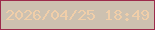 文字の大きさ：1、枠の色：9c2b4b、背景の色：cdc1b0、文字の色：f0cea9 無料ブログパーツのブログ時計
