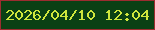 文字の大きさ：4、枠の色：9c2c30、背景の色：0a4014、文字の色：cfe63d 無料ブログパーツのブログ時計