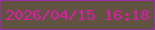 文字の大きさ：4、枠の色：9c2ea3、背景の色：605441、文字の色：e217ae 無料ブログパーツのブログ時計