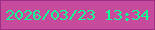 文字の大きさ：5、枠の色：9c2f85、背景の色：c74b9c、文字の色：08fd92 無料ブログパーツのブログ時計