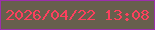 文字の大きさ：3、枠の色：9c2fac、背景の色：675f4d、文字の色：fc405e 無料ブログパーツのブログ時計