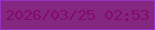文字の大きさ：5、枠の色：9c2fc6、背景の色：832781、文字の色：870967 無料ブログパーツのブログ時計