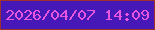 文字の大きさ：2、枠の色：9c312b、背景の色：4518b7、文字の色：e856e0 無料ブログパーツのブログ時計