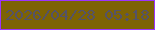 文字の大きさ：5、枠の色：9c34fd、背景の色：7d6304、文字の色：545268 無料ブログパーツのブログ時計