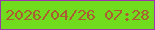 文字の大きさ：5、枠の色：9c36aa、背景の色：71dc1e、文字の色：ab5c33 無料ブログパーツのブログ時計