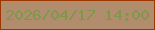 文字の大きさ：5、枠の色：9c3700、背景の色：b28d6d、文字の色：7e974a 無料ブログパーツのブログ時計