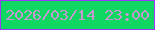 文字の大きさ：4、枠の色：9c38fc、背景の色：0fd762、文字の色：c399cf 無料ブログパーツのブログ時計